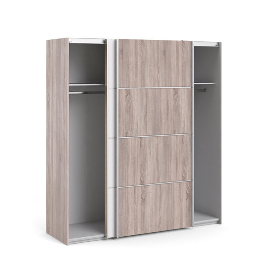 Verona Schiebetürenschrank 182 x 202 cm Trüffel / Weiß