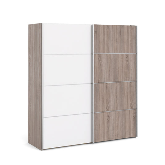 Verona Schiebetürenschrank 182 x 202 cm Trüffel / Weiß