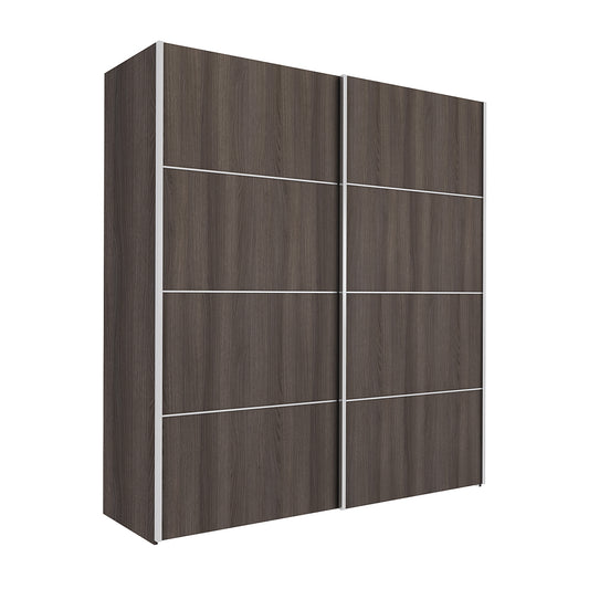 Verona Schiebetürenschrank 182 x 202 cm Eiche Anthrazit / Weiß