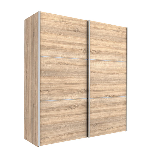 Verona Schiebetürenschrank 182 x 202 cm Eiche Struktur / Weiß