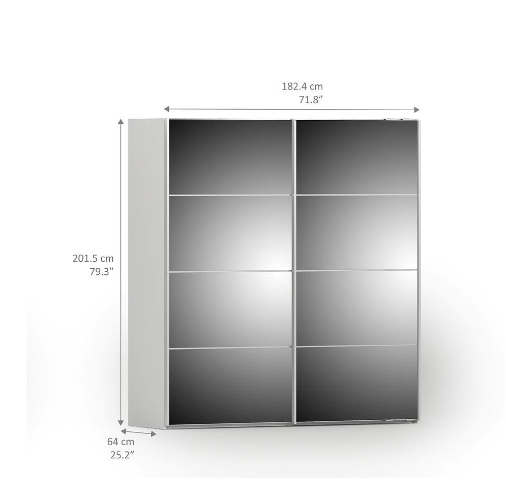 Verona Schiebetürenschrank 182 x 202 cm Weiß