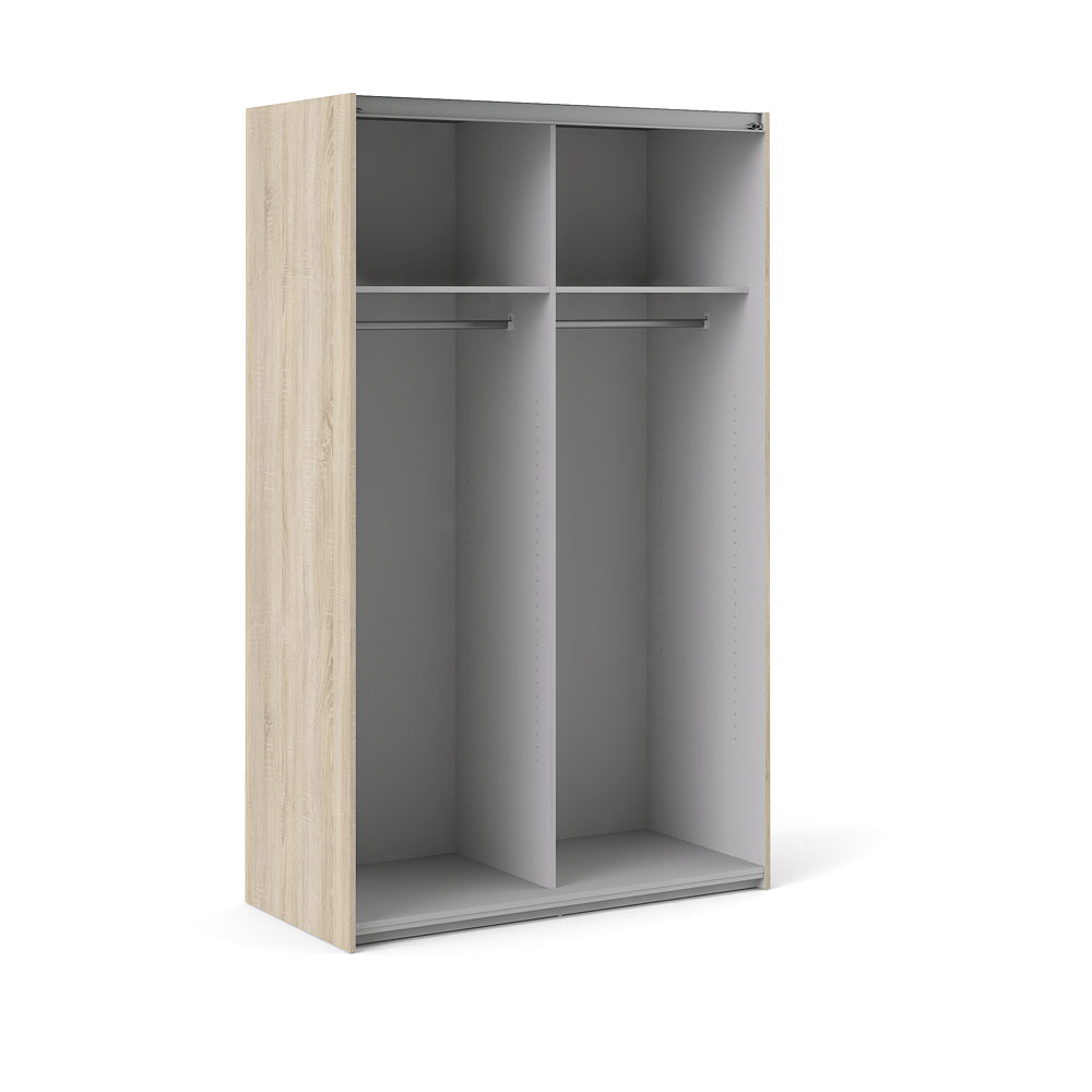 Verona Schiebetürenschrank 122 x 202 cm Eiche Struktur / Weiß