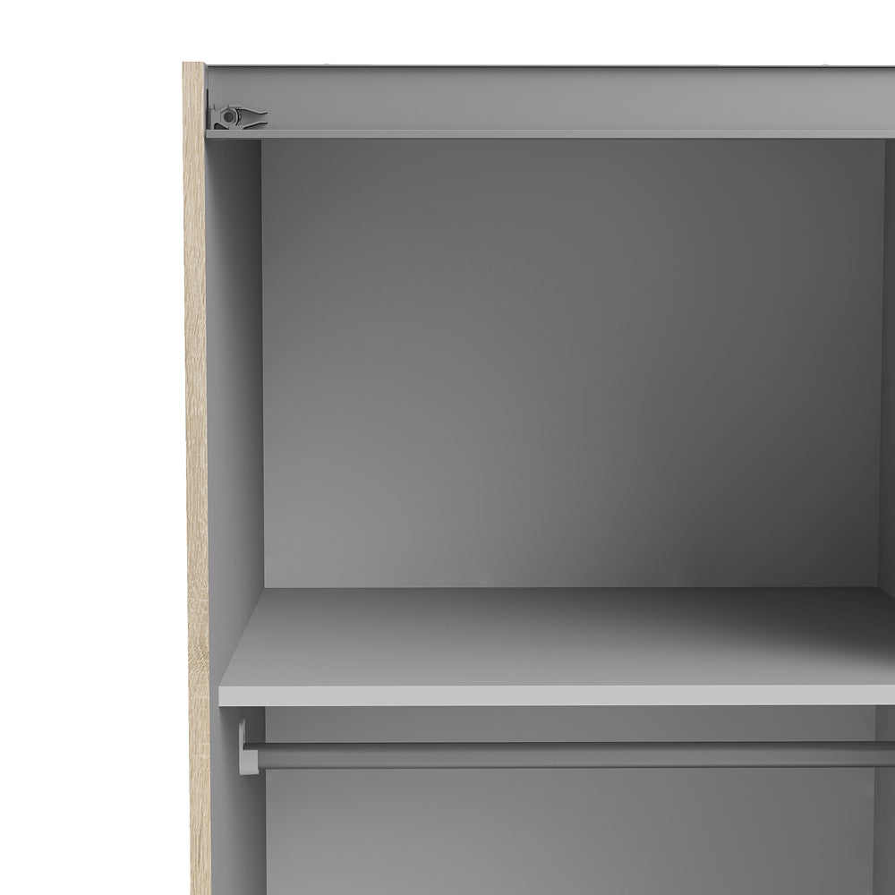 Verona Schiebetürenschrank 122 x 202 cm Eiche Struktur / Weiß