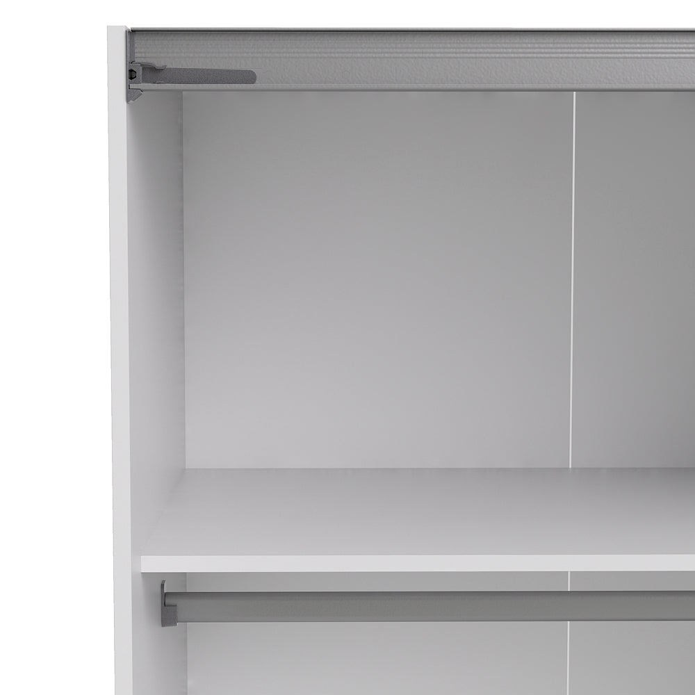 Verona Schiebetürenschrank 182 x 202 cm Weiß / Eiche Struktur