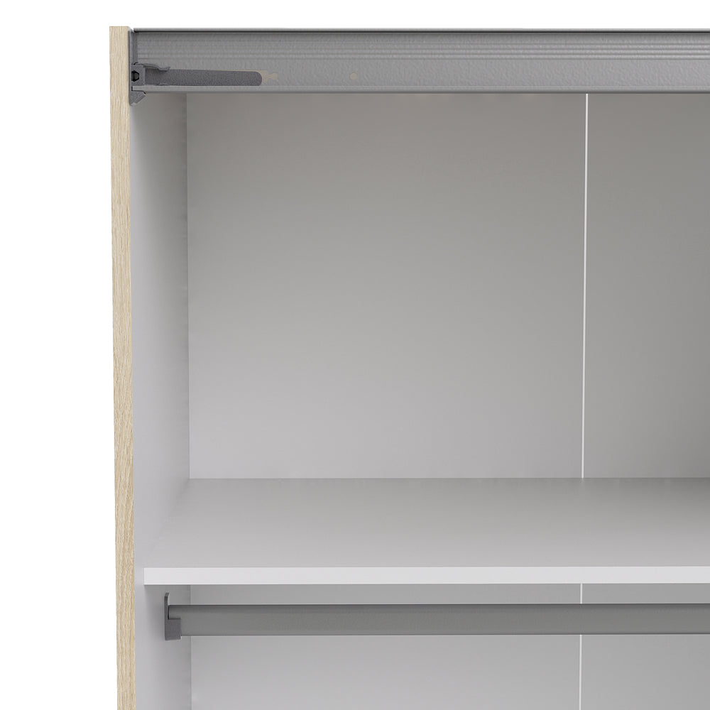 Verona Schiebetürenschrank 182 x 202 cm Eiche Struktur / Weiß