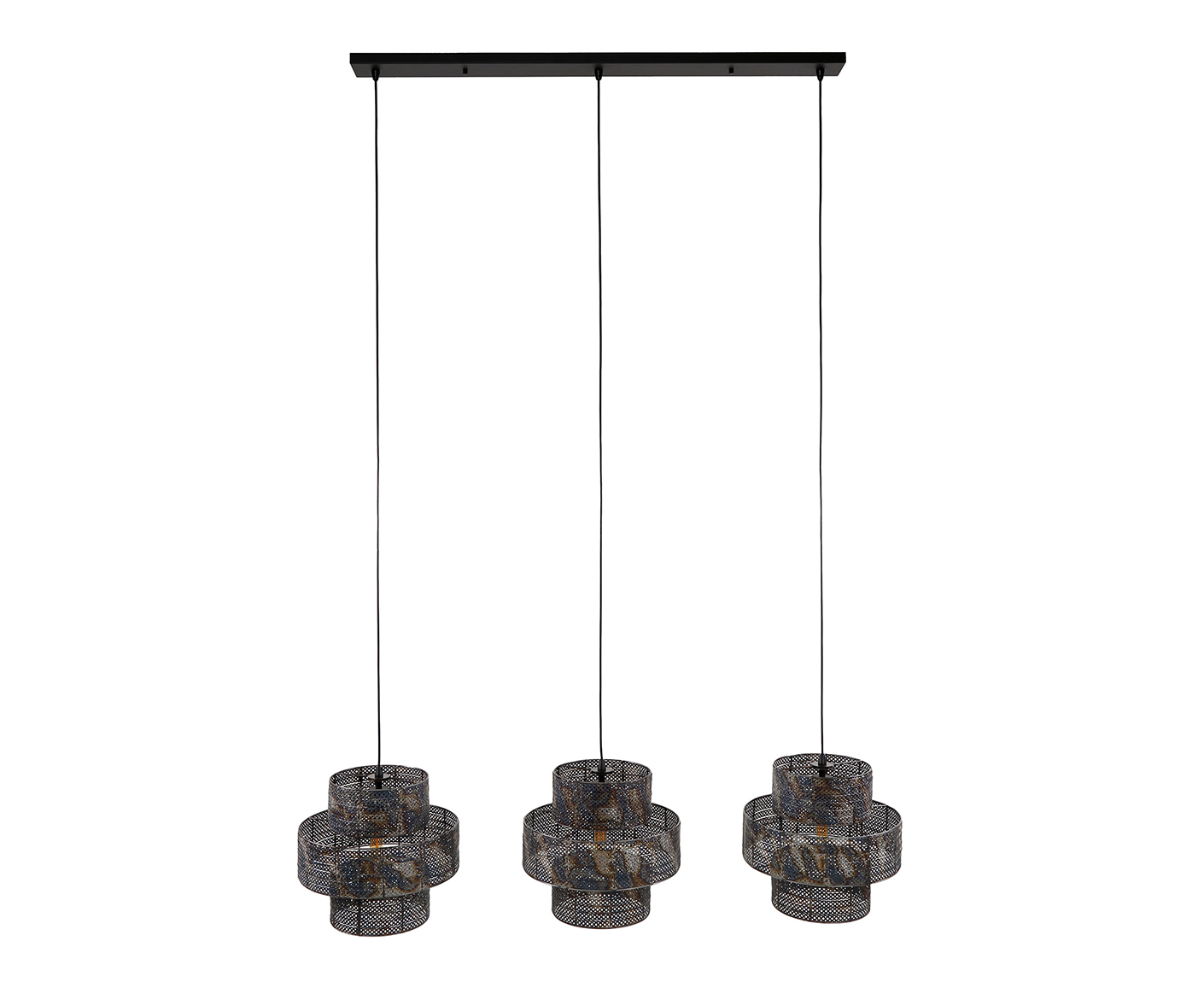 Hängelampe 3L Lantern / Schwarz-Braun