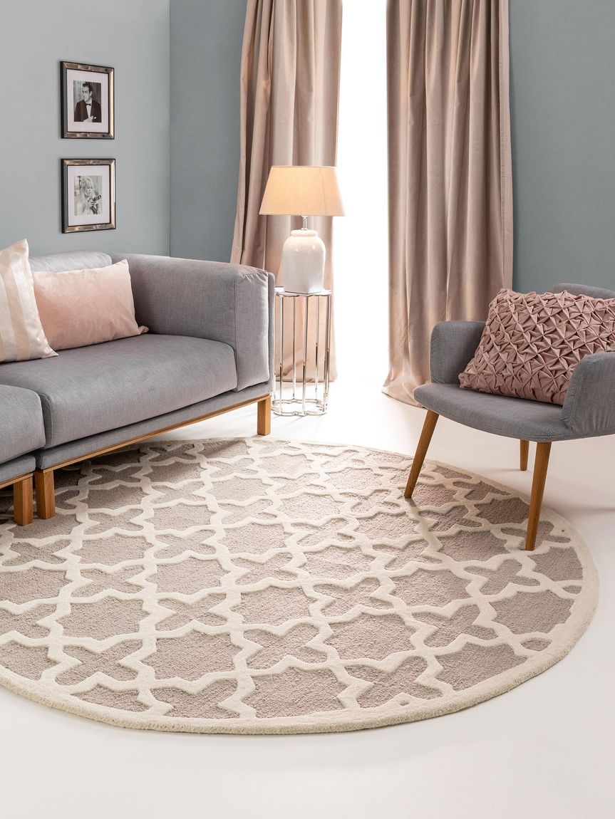 Wollteppich rund Windsor Grau