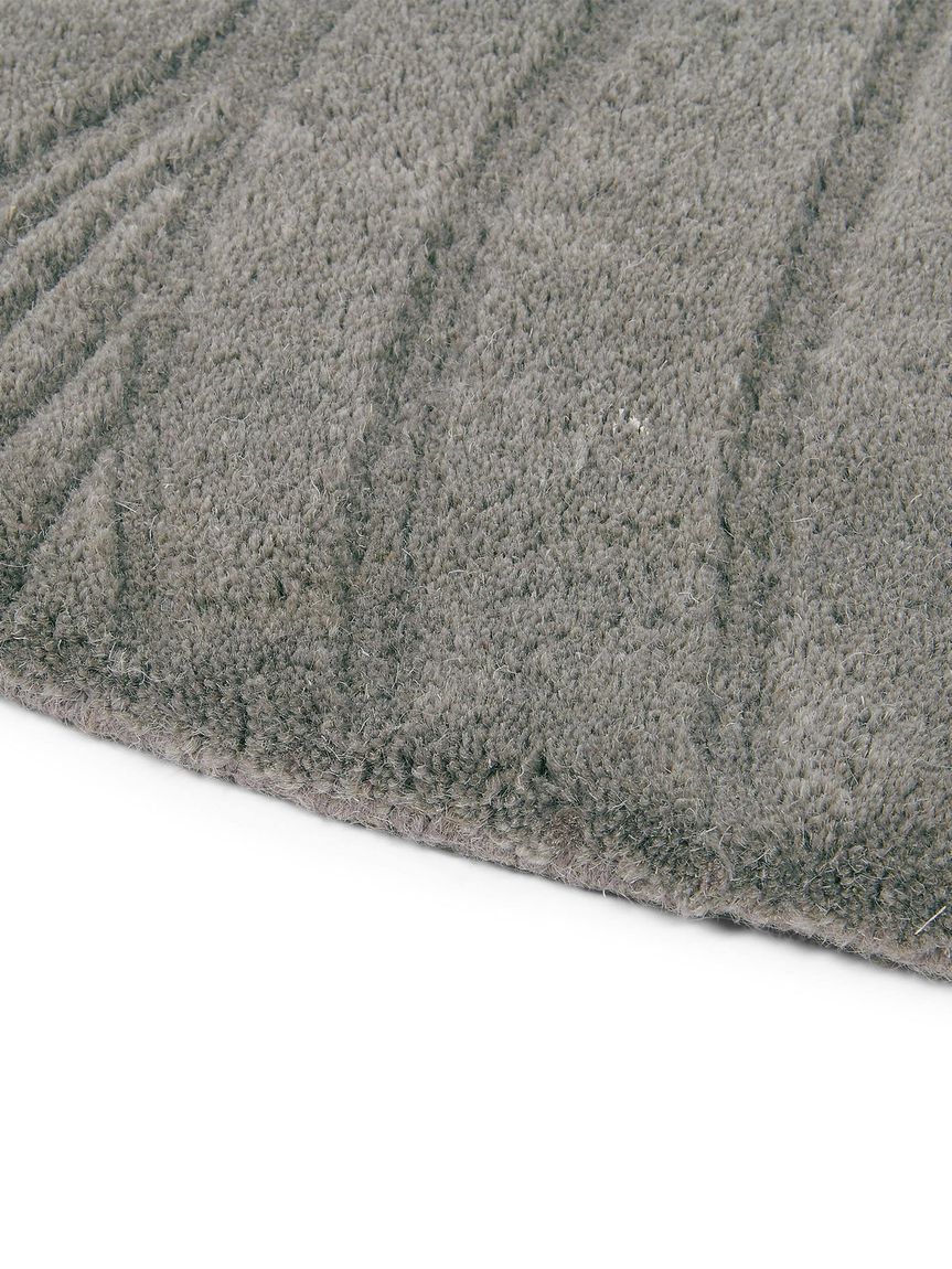 Wollteppich Folia Ø 150 cm rund Grau