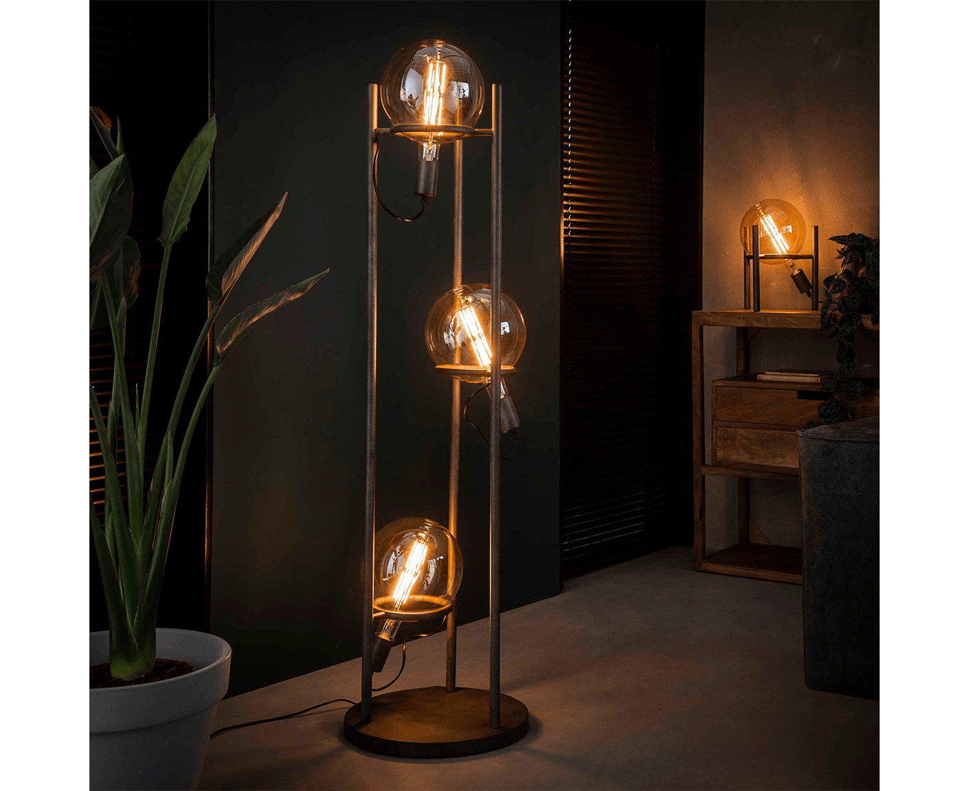 Tischlampe für Ø20cm Lichtquelle, Antik Silber