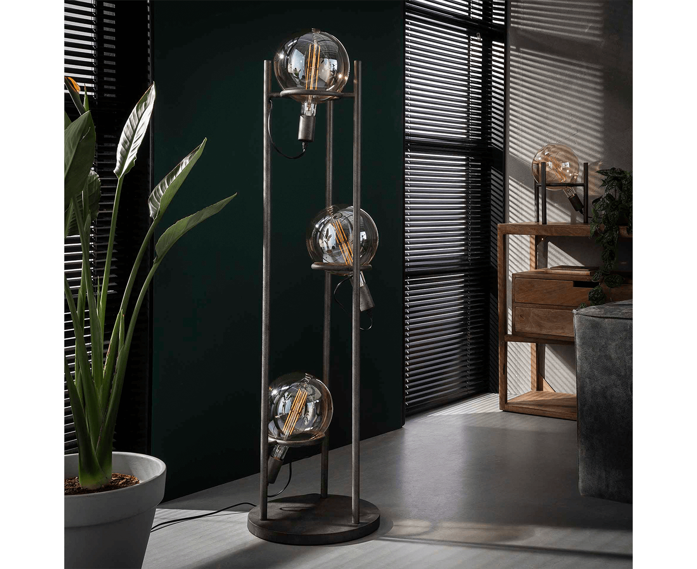 Tischlampe für Ø20cm Lichtquelle, Antik Silber