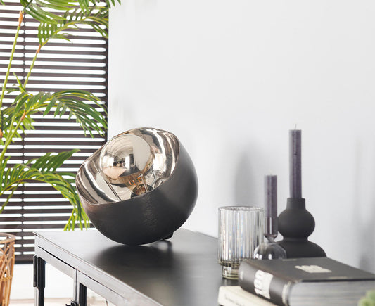 Tischlampe 28 cm Ø Mirror / Schwarz Nickel