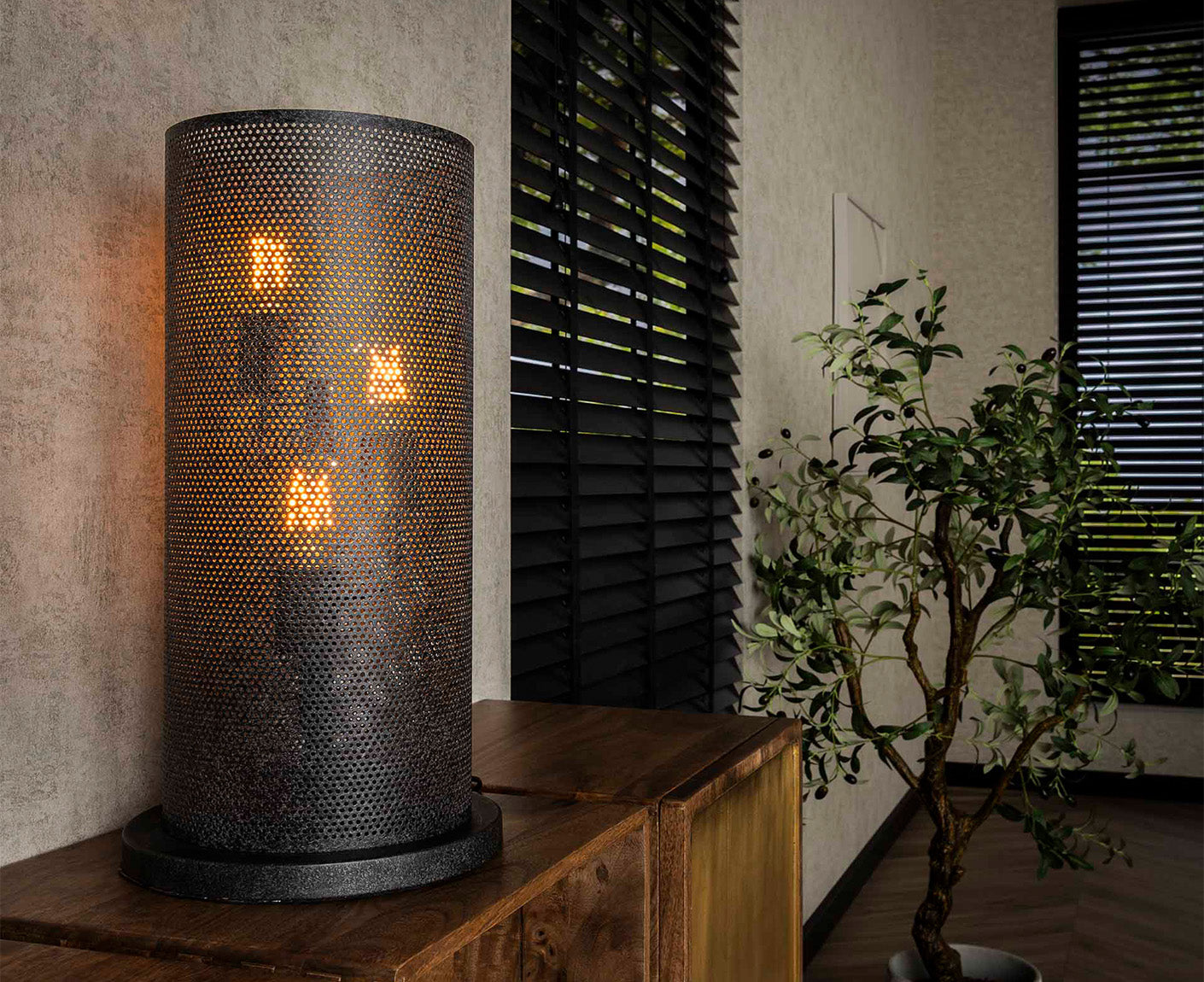 Tischlampe 3L Rohr Mesh