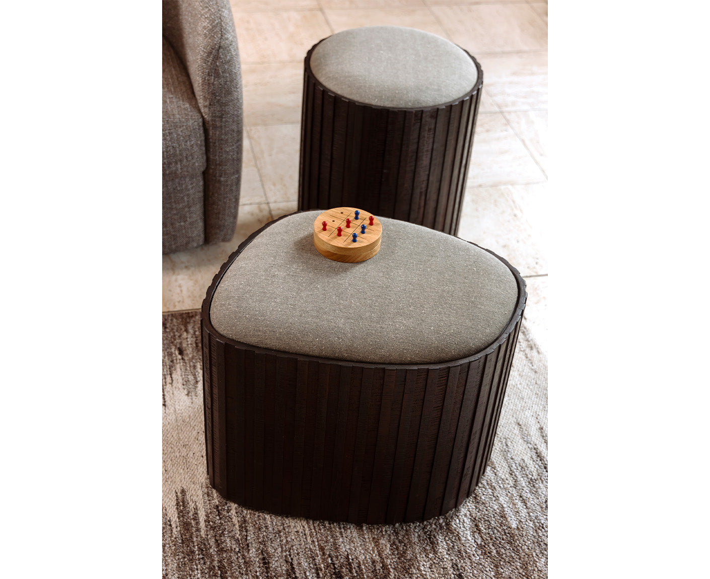 Stauraum Hocker Pouf Bay Low Braun