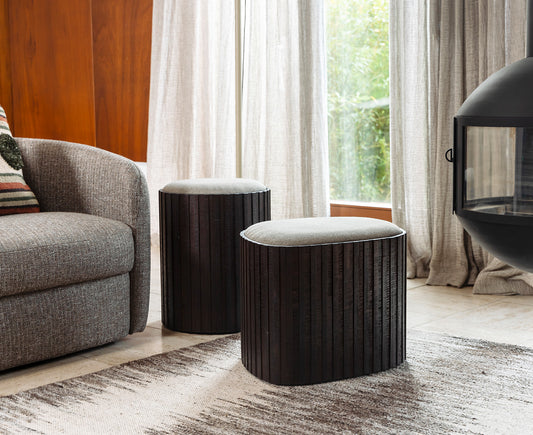 Stauraum Hocker Pouf Bay High Braun