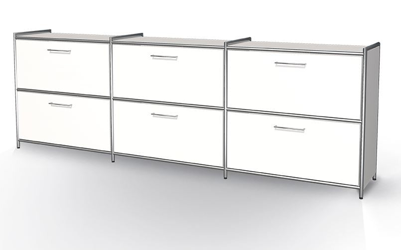 ARTLINE Sideboard Aktenschrank Büroschrank Weiß