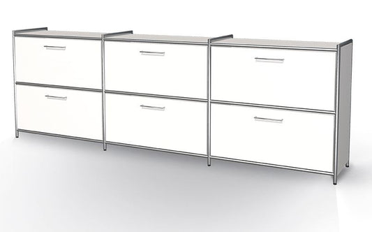 ARTLINE Sideboard Aktenschrank Büroschrank Weiß