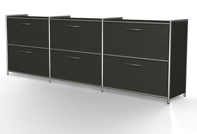 ARTLINE Sideboard Aktenschrank 2OH Büroschrank Anthrazit