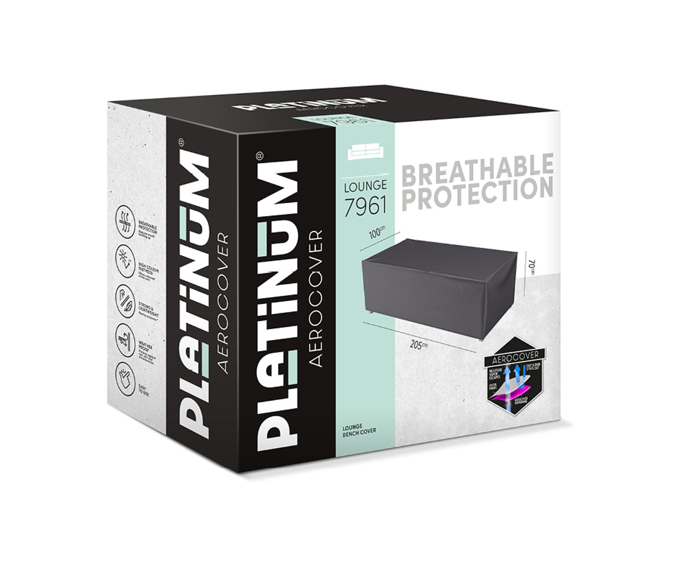 Platinum AEROCOVER Sitzbank Abdeckhaube Höhe 70 cm