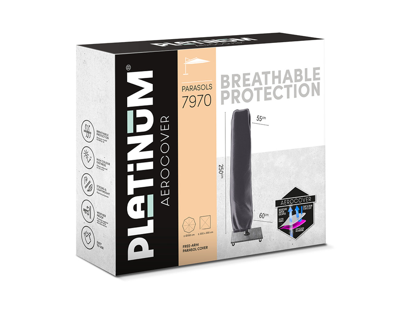 Platinum AEROCOVER Ampelsonnenschirm Abdeckhaube