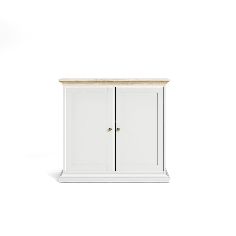 Paris Sideboard Anrichte Kommode Wohnzimmer Weiß / Eiche Struktur