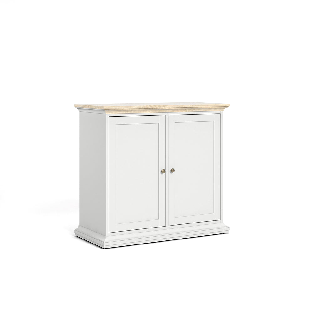 Paris Sideboard Anrichte Kommode Wohnzimmer Weiß / Eiche Struktur