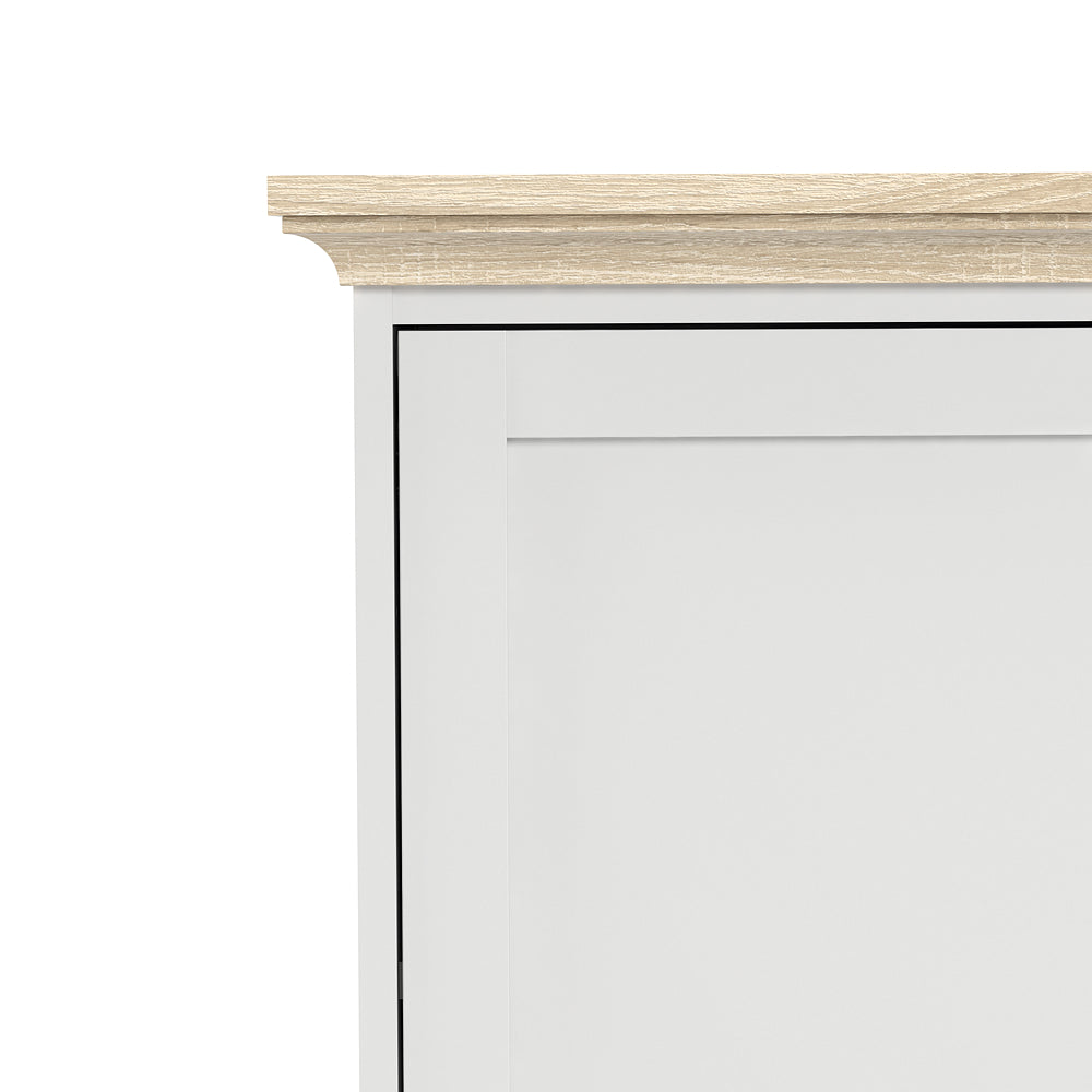 Paris Sideboard Anrichte Kommode Wohnzimmer Weiß / Eiche Struktur