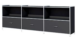 ARTLINE Sideboard Aktenschrank 2OH Büroschrank Anthrazit