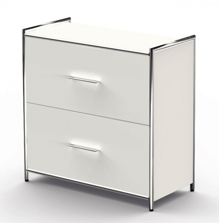 12246 ARTLINE Sideboard Aktenschrank 2OH Büroschrank Weiß