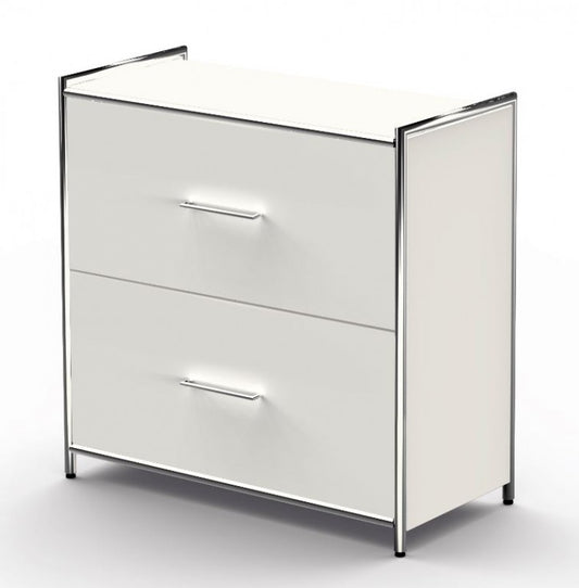 12246 ARTLINE Sideboard Aktenschrank 2OH Büroschrank Weiß