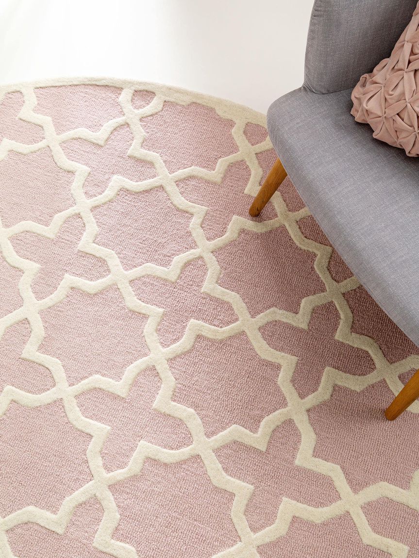 Wollteppich rund Windsor Rosa