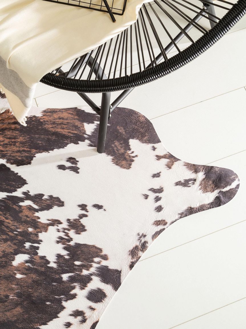 Kunstfell Teppich Rodeo 150x190 cm Dunkelbraun