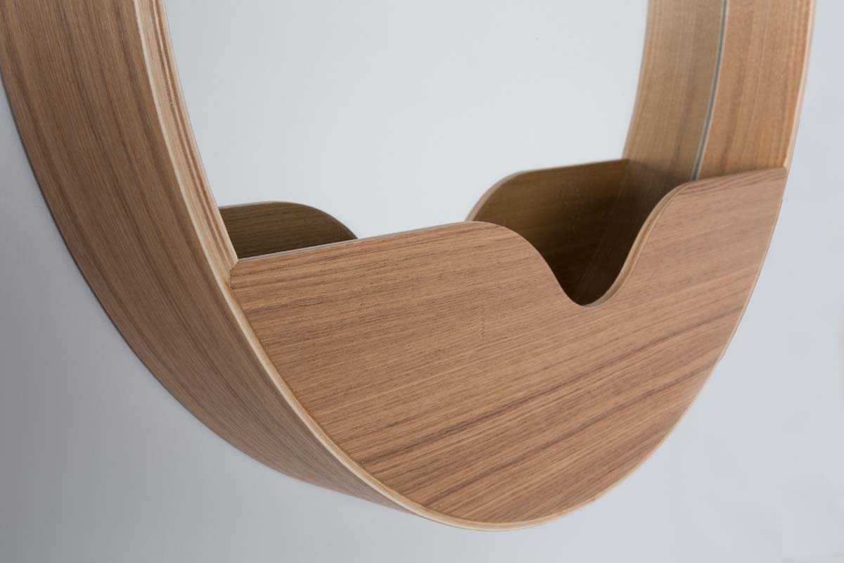 Round Wandspiegel rund Ø 60cm Braun