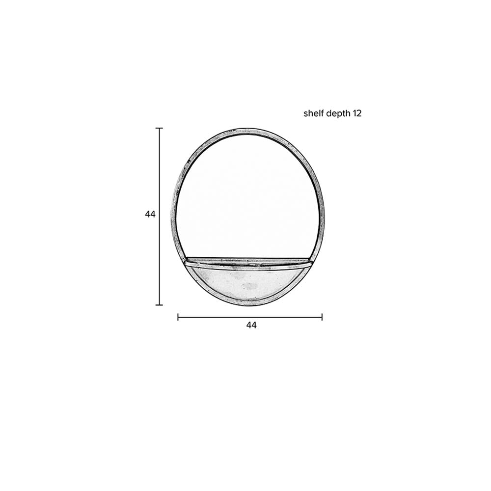 Feyza Wandspiegel rund Ø44cm Messing - Voelpe