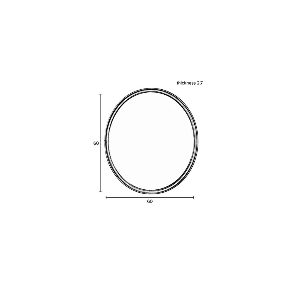 Matz rund Wandspiegel Ø60cm Schwarz - Voelpe