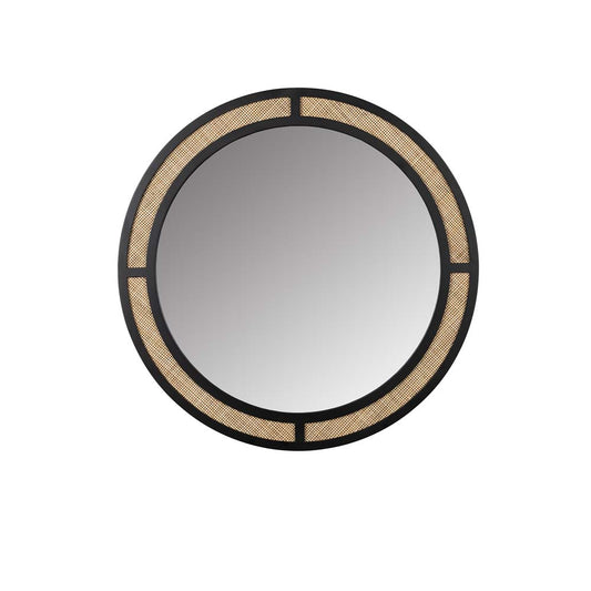 Aida Round Wandspiegel Ø76cm Schwarz / Braun