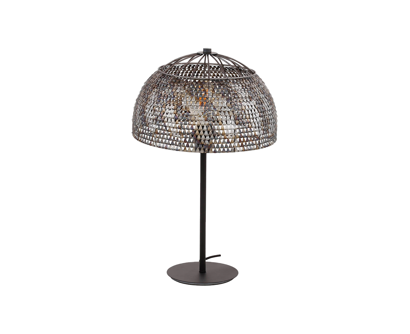 Tischlampe 35 cm Armor Open / Schwarz-Braun