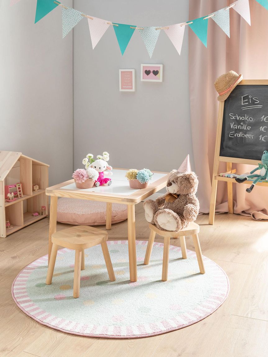 Kinderteppich rund Tommy Ø 120 cm rund Hellgrün