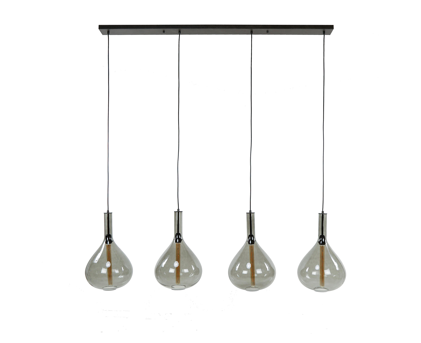 Hängelampe 4L Drop Glass / Artic Schwarz
