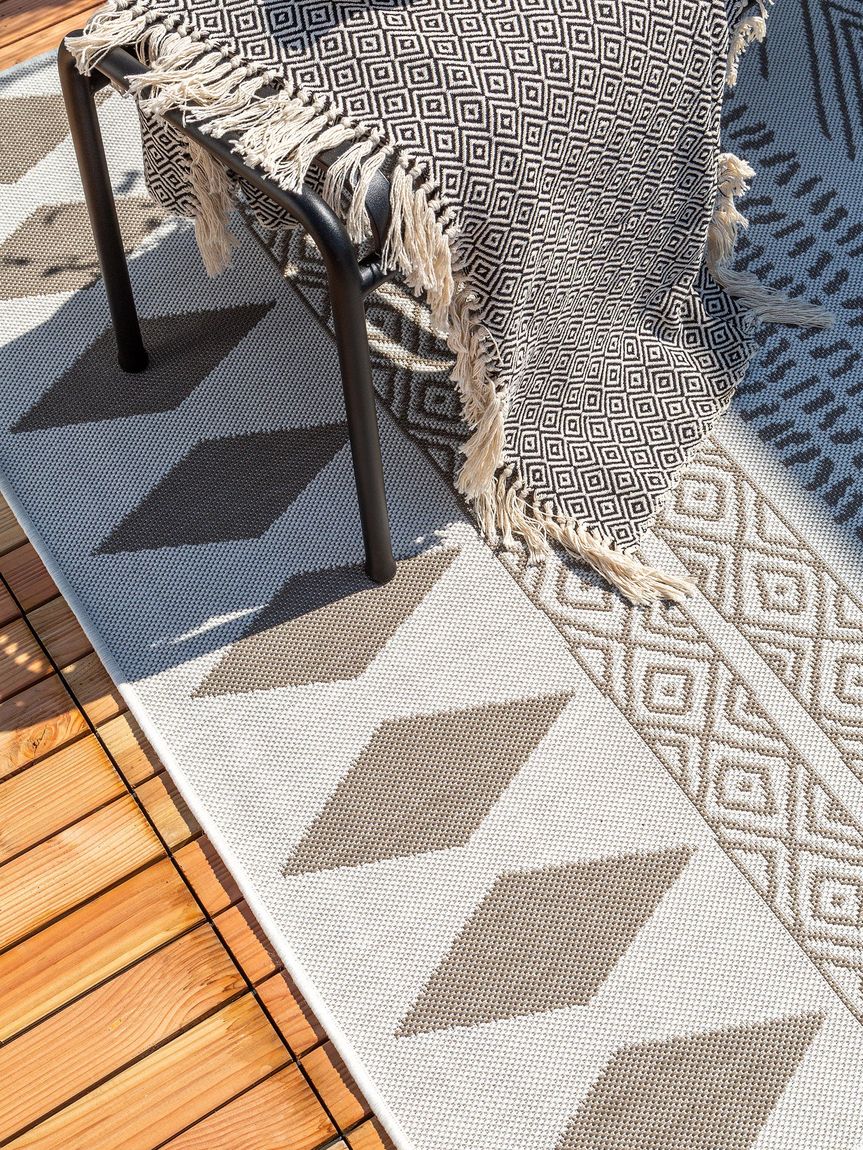 In- & Outdoor Teppich Nillo Grau / Taupe