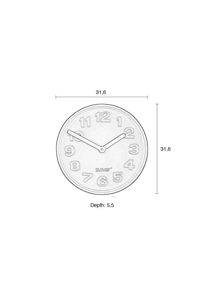 Concrete Time 2-er Set Uhren Ø31,6 cm Orange - Voelpe