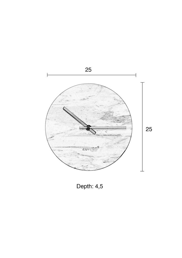 Marble Time 3-er Set Uhren Ø25 cm Grün - Voelpe