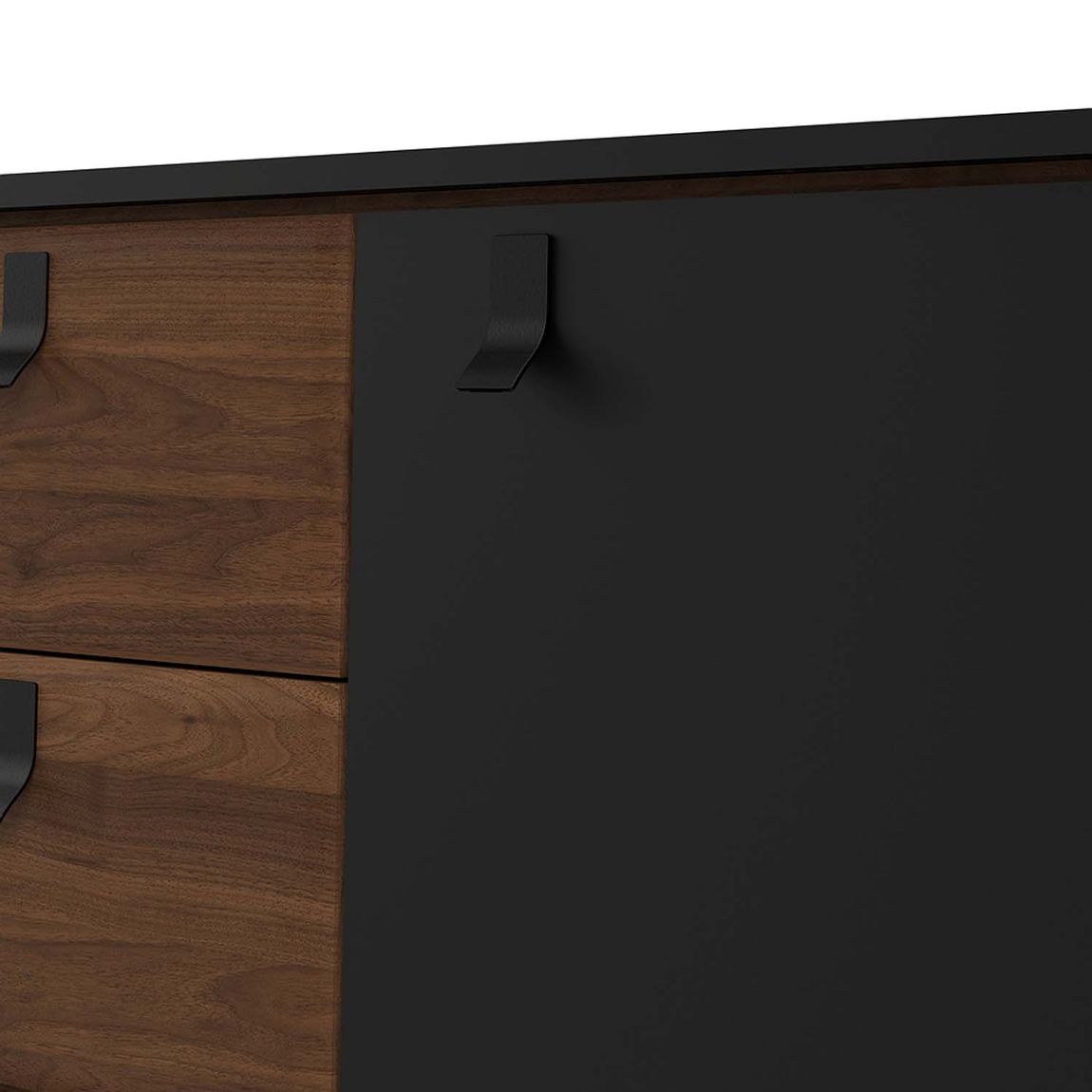 Ry Sideboard Schwarz matt / Walnuss