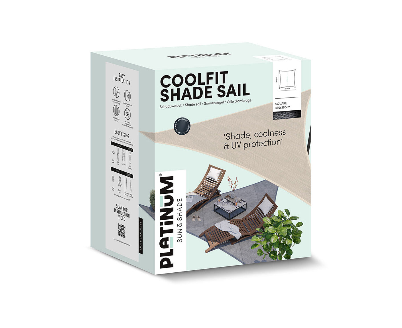 Platinum Sonnensegel COOLFIT Quadrat