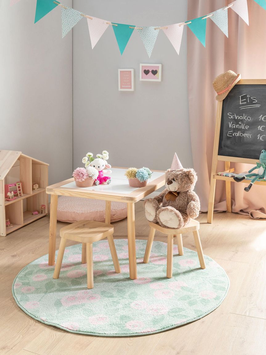 Kinderteppich rund Tommy Ø 120 cm rund Hellgrün