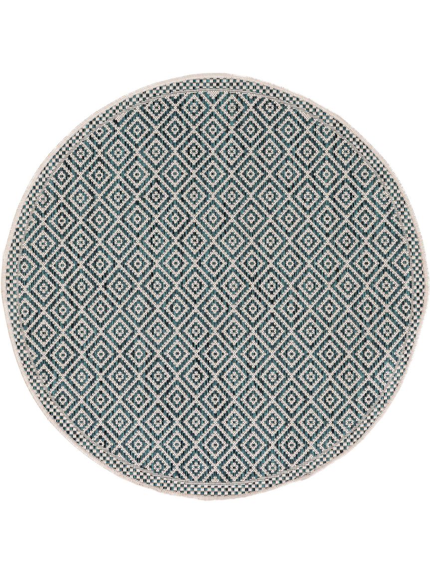 In- & Outdoor rund Teppich Cleo Blau