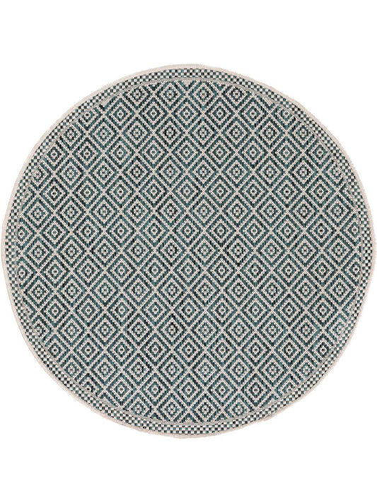 In- & Outdoor rund Teppich Cleo Blau