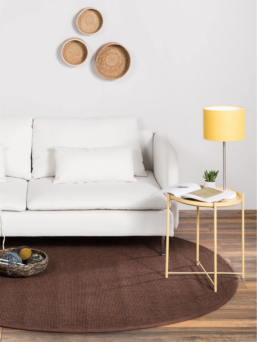 Sisalteppich rund Sisal Dunkelbraun
