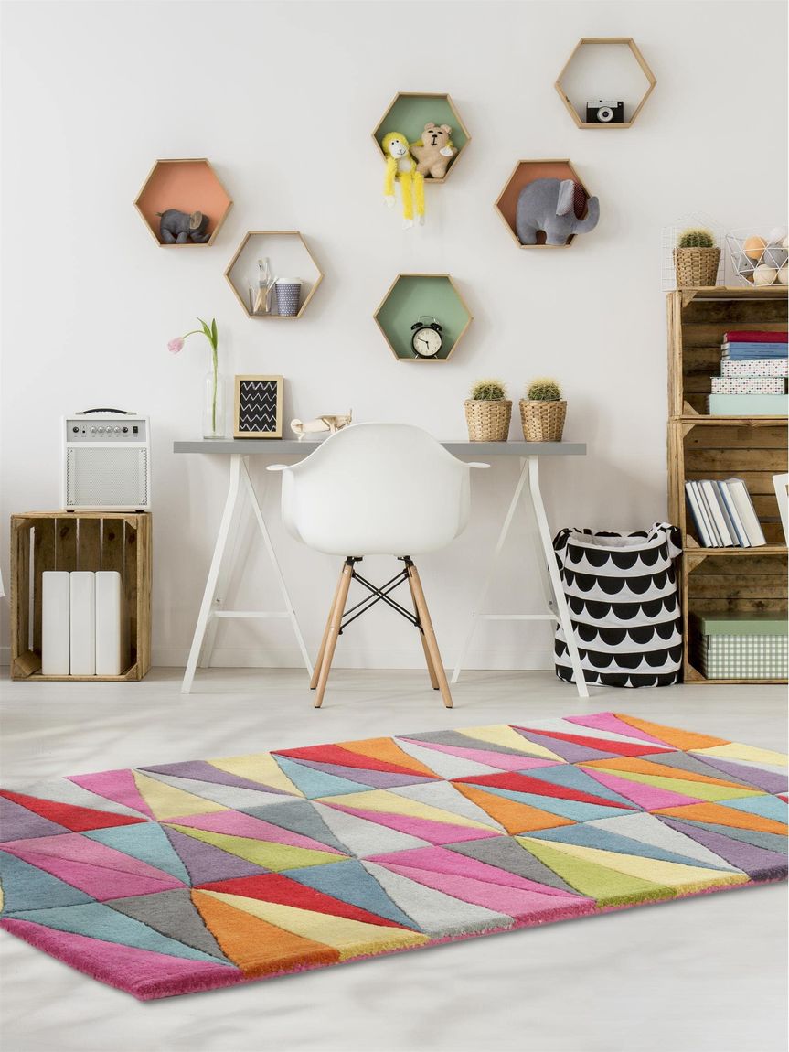 Wollteppich Funk 120x170 cm Bunt