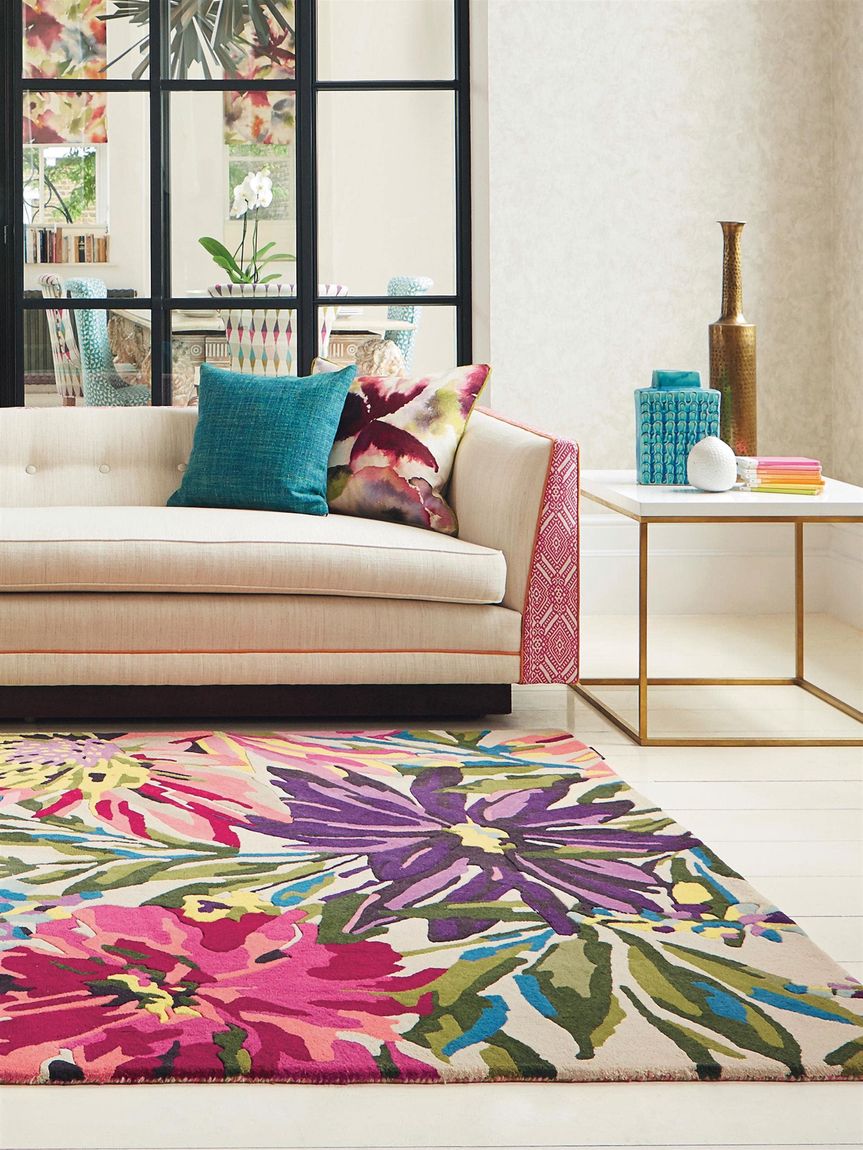 Wollteppich Floreale 200x280 cm Rosa