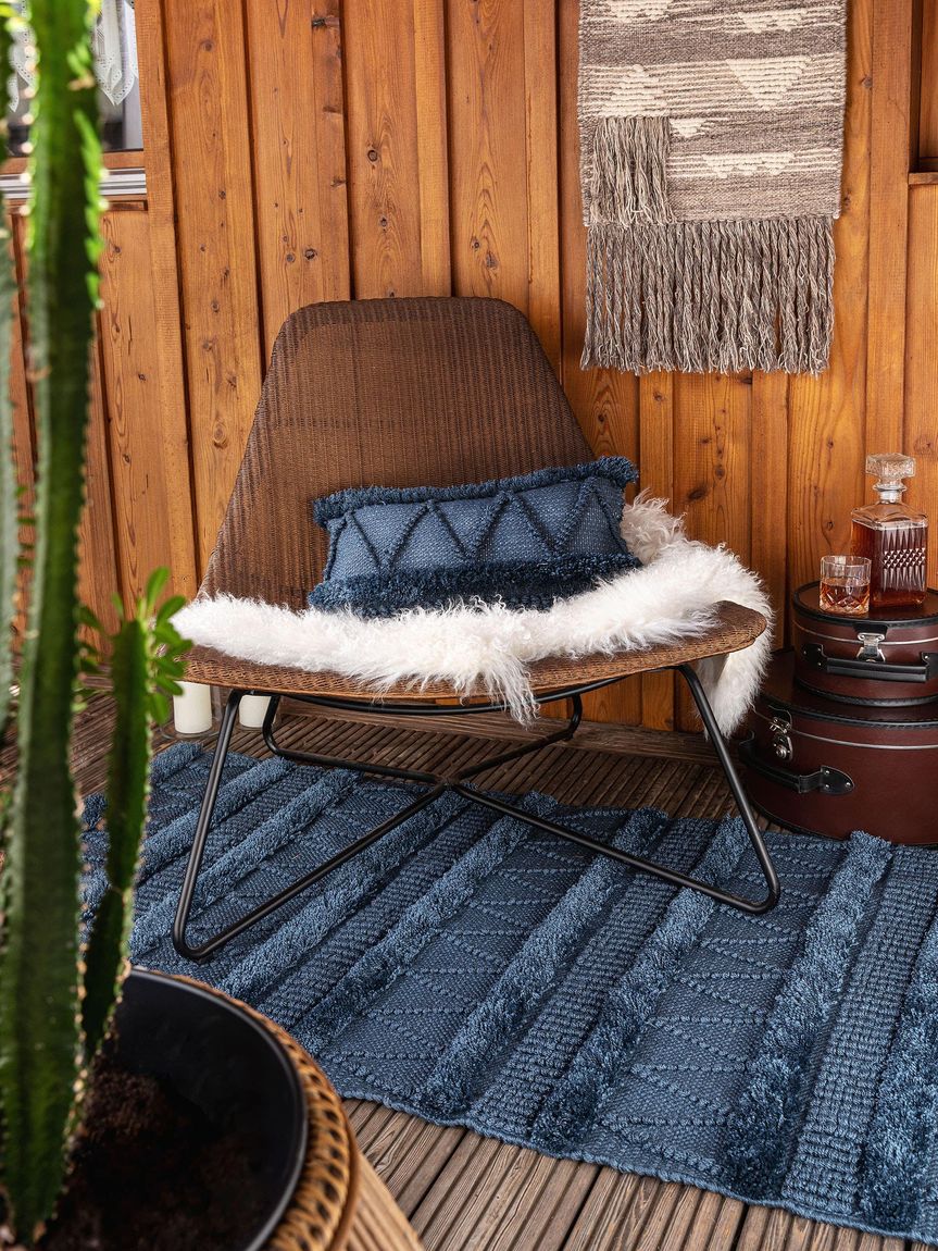 In- & Outdoor Kissenbezug Toni 30x50 cm Blau